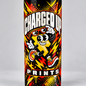 20 oz skinny stainless tumbler with a full-wrap custom print